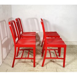 SET 4 SEDIA Emeco & Coca Cola MOD 111 PLASTICA RICICLATA ROSSA ANNI 2000 CHAIR