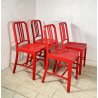 SET 4 SEDIA Emeco & Coca Cola MOD 111 PLASTICA RICICLATA ROSSA ANNI 2000 CHAIR