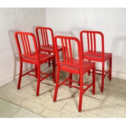 SET 4 SEDIA Emeco & Coca Cola MOD 111 PLASTICA RICICLATA ROSSA ANNI 2000 CHAIR