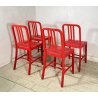 SET 4 SEDIA Emeco & Coca Cola MOD 111 PLASTICA RICICLATA ROSSA ANNI 2000 CHAIR