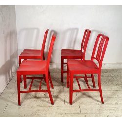 SET 4 SEDIA Emeco & Coca Cola MOD 111 PLASTICA RICICLATA ROSSA ANNI 2000 CHAIR