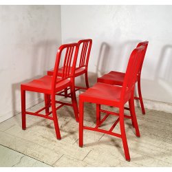 SET 4 SEDIA Emeco & Coca Cola MOD 111 PLASTICA RICICLATA ROSSA ANNI 2000 CHAIR