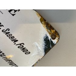 TARGA INSEGNA PLACCA LAMINA METALLO SMALTATO BIANCO NERO 13 x 22 cm ANNI '20