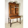 ANTICA CREDENZA SCRITTOIO LEGNO RADICA PRIMI 900 VETRINA CARLO X CRISTALLERIA