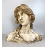ANTICO BUSTO SCULTURA ALABASTRO Emilio Fiaschi GIOVANE DONNA ART NOUVEAU
