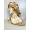 ANTICO BUSTO SCULTURA ALABASTRO Emilio Fiaschi GIOVANE DONNA ART NOUVEAU