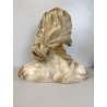 ANTICO BUSTO SCULTURA ALABASTRO Emilio Fiaschi GIOVANE DONNA ART NOUVEAU