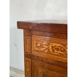 ANTICO COMODINO INTARSIATO LEGNO STILE LUIGI XV epoca '900 CASSETTO ANTA RIPIANO