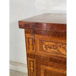 ANTICO COMODINO INTARSIATO LEGNO STILE LUIGI XV epoca '900 CASSETTO ANTA RIPIANO