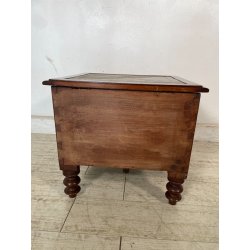 ANTICO MOBILETTO IMPERO SCALA STIPO CASSAPANCA PELLE EPOCA '900 PUFF SCARPIERA