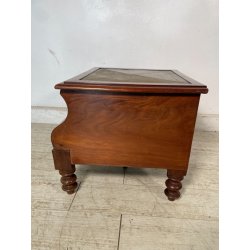 ANTICO MOBILETTO IMPERO SCALA STIPO CASSAPANCA PELLE EPOCA '900 PUFF SCARPIERA