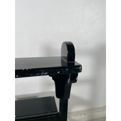 ANTICA SEDIA SCALA SCALETTA LEGNO DIPINTA NERA LIBRERIA UFFICIO SGABELLO 1900