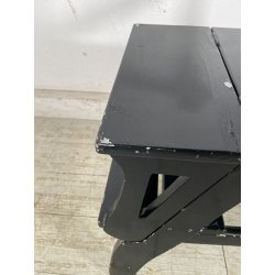 ANTICA SEDIA SCALA SCALETTA LEGNO DIPINTA NERA LIBRERIA UFFICIO SGABELLO 1900