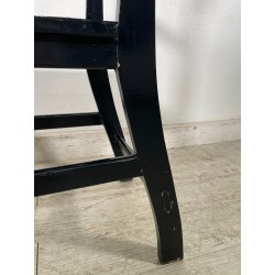 ANTICA SEDIA SCALA SCALETTA LEGNO DIPINTA NERA LIBRERIA UFFICIO SGABELLO 1900