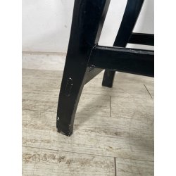 ANTICA SEDIA SCALA SCALETTA LEGNO DIPINTA NERA LIBRERIA UFFICIO SGABELLO 1900