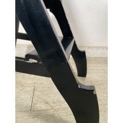 ANTICA SEDIA SCALA SCALETTA LEGNO DIPINTA NERA LIBRERIA UFFICIO SGABELLO 1900