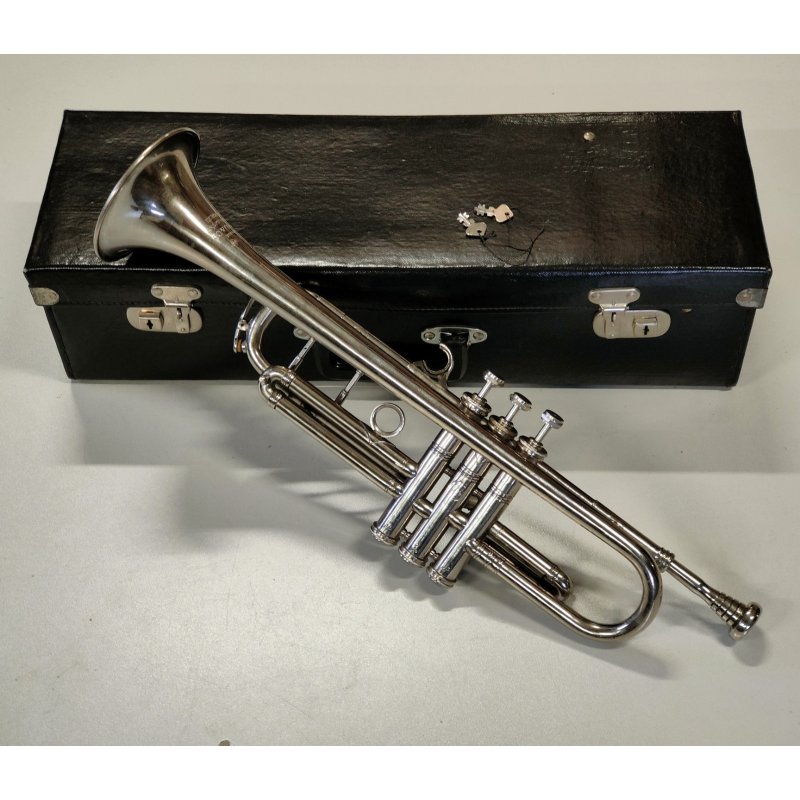 TROMBA Ali Nadir & Co 1885 STRUMENTO MUSICALE VINTAGE con CUSTODIA horn TRUMPET