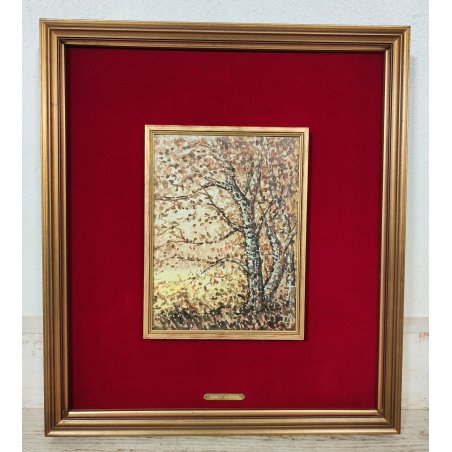 QUADRO DIPINTO OLIO Danilo Andreis "Serenità" PAESAGGIO CAMPAGNA 1975 BETULLE