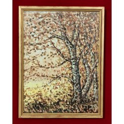 QUADRO DIPINTO OLIO Danilo Andreis "Serenità" PAESAGGIO CAMPAGNA 1975 BETULLE