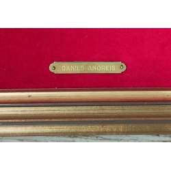 QUADRO DIPINTO OLIO Danilo Andreis "Serenità" PAESAGGIO CAMPAGNA 1975 BETULLE