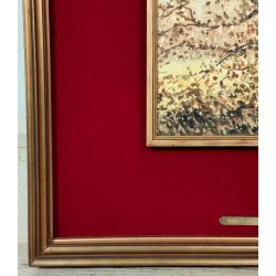 QUADRO DIPINTO OLIO Danilo Andreis "Serenità" PAESAGGIO CAMPAGNA 1975 BETULLE