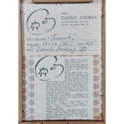 QUADRO DIPINTO OLIO Danilo Andreis "Serenità" PAESAGGIO CAMPAGNA 1975 BETULLE