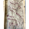 DIPINTO ASTRATTO OLIO TELA Firpo Angioletta "DUE VOLTI DELL' EROE" 50x90 cm 1989
