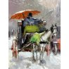 ANTICO QUADRO DIPINTO OLIO G. SOLENGHI PAESAGGIO INVERNALE CARROZZA NEVE MILANO