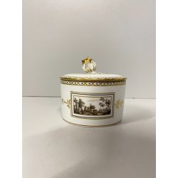 ZUCCHERIERA SCATOLA PORCELLANA PITTORIA DOCCIA Richard Ginori DECORO Fiesole '50