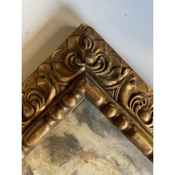 ANTICO DIPINTO OLIO A. Feragutti Visconti RITRATTO CONTADINA PAESAGGIO FIGURA