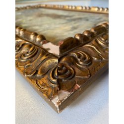 ANTICO DIPINTO OLIO A. Feragutti Visconti RITRATTO CONTADINA PAESAGGIO FIGURA