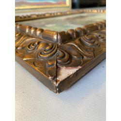 ANTICO DIPINTO OLIO A. Feragutti Visconti RITRATTO CONTADINA PAESAGGIO FIGURA