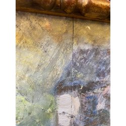 ANTICO DIPINTO OLIO A. Feragutti Visconti RITRATTO CONTADINA PAESAGGIO FIGURA