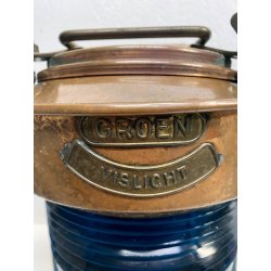 GRANDE LANTERNA NAVIGAZIONE Groen Vislicht BARCA FANALE RAME LUCE BLU PESCA