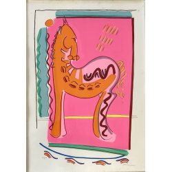 STAMPA MULTIPLO LITOGRAFIA 61/100 Luciano Schifano COMPOSIZIONE ASTRATTA HORSE