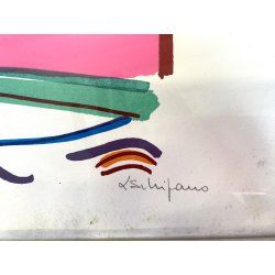 STAMPA MULTIPLO LITOGRAFIA 61/100 Luciano Schifano COMPOSIZIONE ASTRATTA HORSE