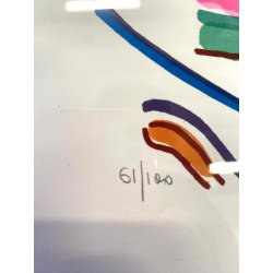 STAMPA MULTIPLO LITOGRAFIA 61/100 Luciano Schifano COMPOSIZIONE ASTRATTA HORSE