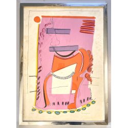 LITOGRAFIA Luciano Schifano STAMPA MULTIPLO 61/100 COMPOSIZIONE ASTRATTA HORSE