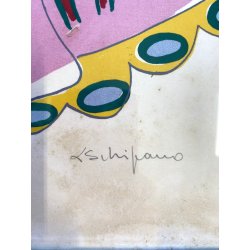 LITOGRAFIA Luciano Schifano STAMPA MULTIPLO 61/100 COMPOSIZIONE ASTRATTA HORSE