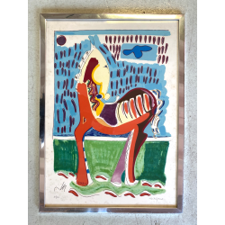 LITOGRAFIA Luciano Schifano STAMPA MULTIPLO 61/100 HORSE COMPOSIZIONE ASTRATTA