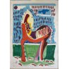 LITOGRAFIA Luciano Schifano STAMPA MULTIPLO 61/100 HORSE COMPOSIZIONE ASTRATTA