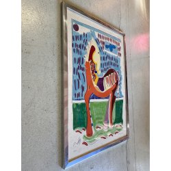 LITOGRAFIA Luciano Schifano STAMPA MULTIPLO 61/100 HORSE COMPOSIZIONE ASTRATTA