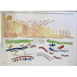 LITOGRAFIA Luciano Schifano STAMPA MULTIPLO 61/100 CITTA' COMPOSIZIONE ASTRATTA