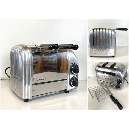 TOSTAPANE Dualit 2 Slot MOD 21052 ACCIAIO INOSSIDABILE FUNZIONANTE UK