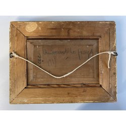 ANTICO QUADRO OLIO MARINA MARINAIO DONNA BAULE FUGA VELIERI MARE REALISMO '800