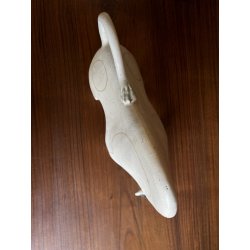 SCULTURA TORO Gambone GRèS SMALTATO BIANCO OPACO  TUREAU BULL '50/'70 - 22cm/h