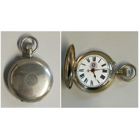 ANTICO OROLOGIO TASCA Roskopf EPOCA 900 OLD HUNTER POCKET WATCH taschino ø 45 mm