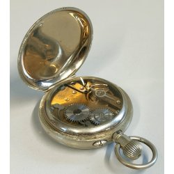 ANTICO OROLOGIO TASCA Roskopf EPOCA 900 OLD HUNTER POCKET WATCH taschino ø 45 mm