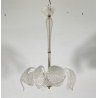 LAMPADARIO VETRO MURANO TRASPARENTE FOGLIE BAROVIER&TOSO VINTAGE LAMP GLASS