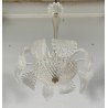 LAMPADARIO VETRO MURANO TRASPARENTE FOGLIE BAROVIER&TOSO VINTAGE LAMP GLASS